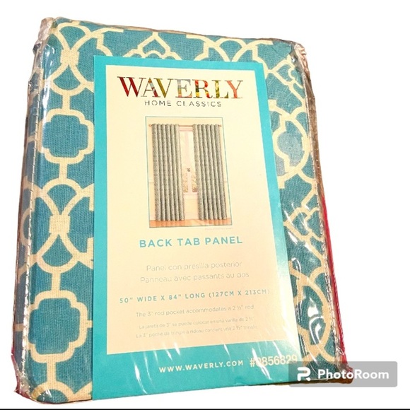 Waverly Other - Waverly Home Classic Lovely Lattice Teal and White Rod Pocket Panel